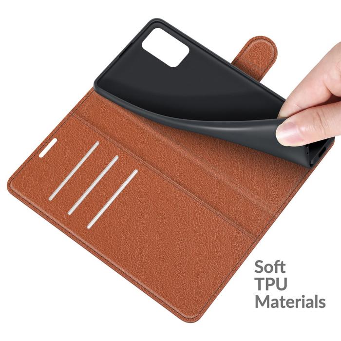 Bild 6, Samsung Galaxy A03s Fodral Litchi Läder Brun