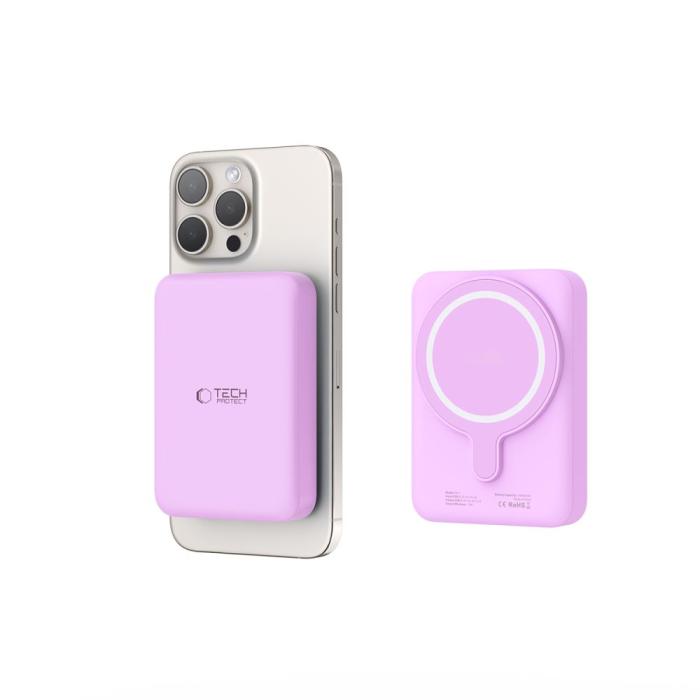 Bild 5, Tech-Protect 10000 mAh MagSafe Powerbank LifeMag Lila