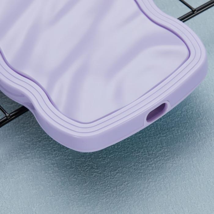 Bild 6, iPhone 15 Pro Mobilskal Wavy Textur Lila