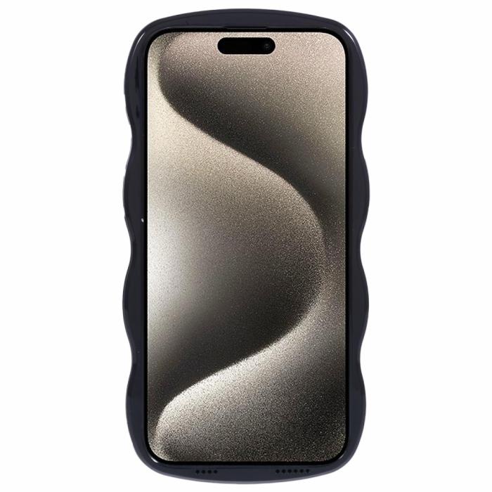 Bild 2, iPhone 15 Pro Mobilskal Wavy Textur Svart