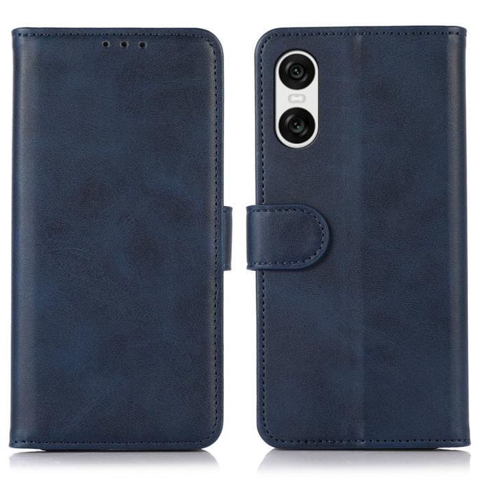 Bild 1, Sony Xperia 10 VI Läder Fodral Läder Solid Blå