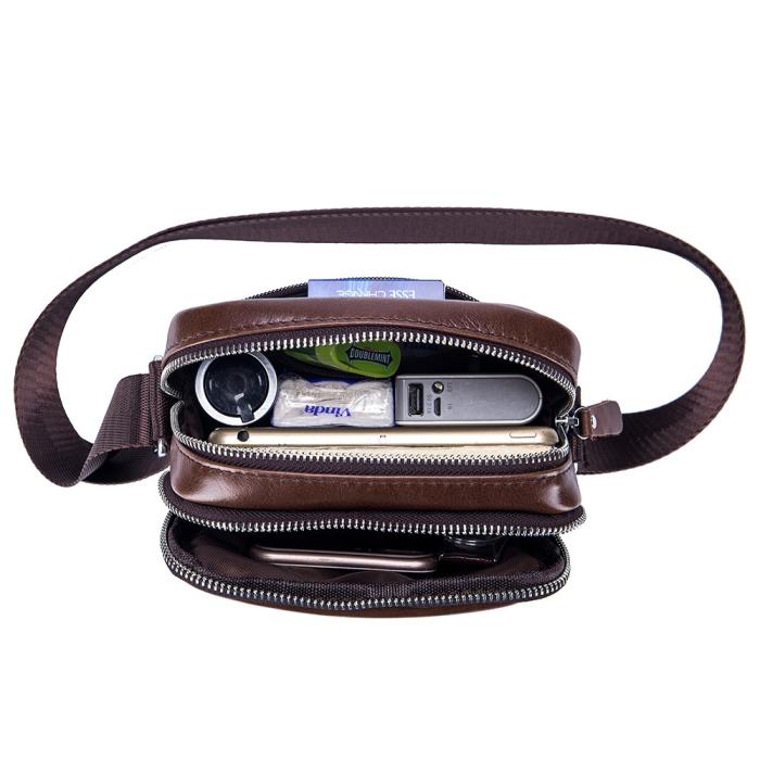 Bild 3, BullCaptain Shopping Bärväska Med Axelrem Äkta Läder Brun