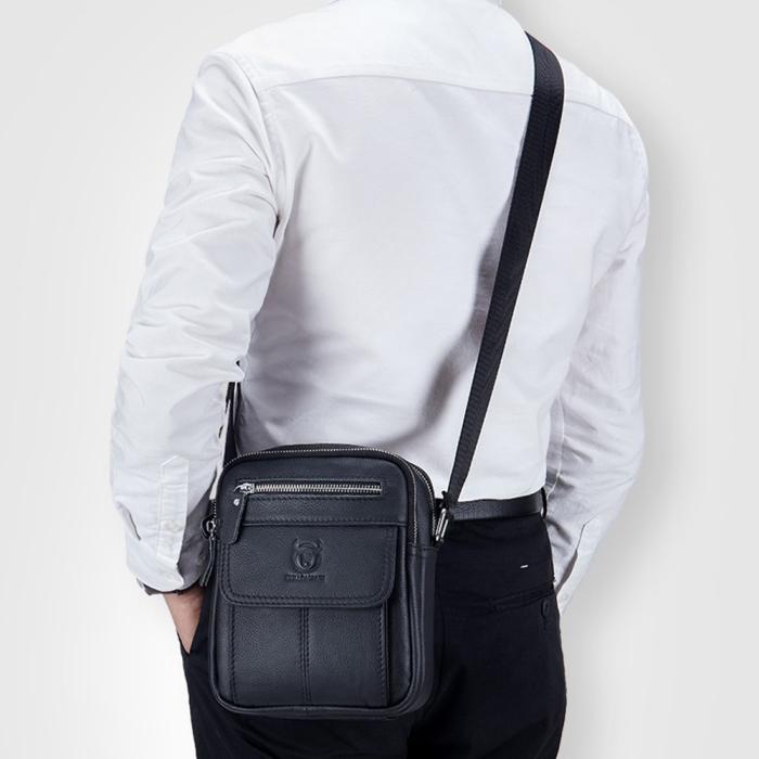 Bild 5, BullCaptain Shopping Bärväska Med Axelrem Äkta Läder Brun