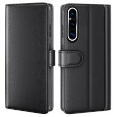 Sony Xperia 1 V Fodral Premium Split Läder Svart