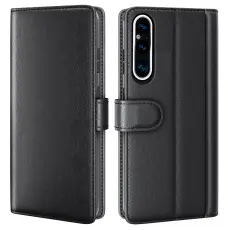 Sony Xperia 1 V Fodral Premium Split Läder Svart