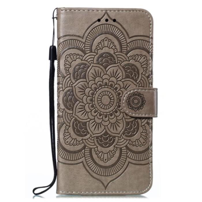 Bild 2, Samsung Galaxy A24 5G Fodral Mandala Läder Grå