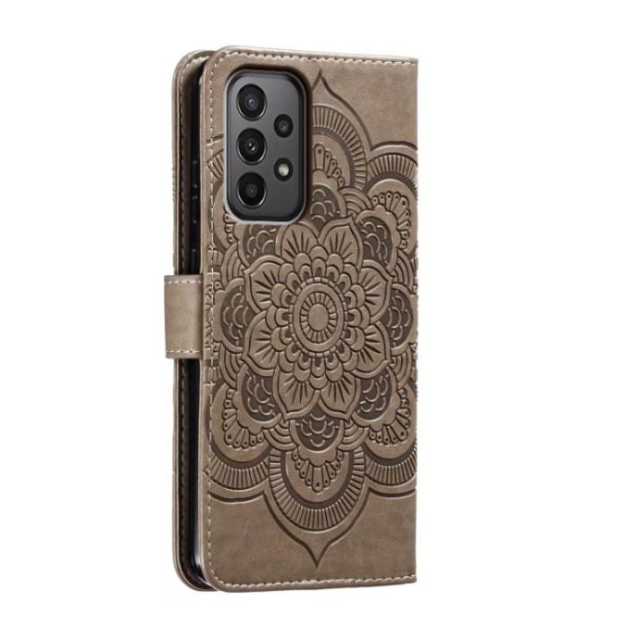 Bild 3, Samsung Galaxy A24 5G Fodral Mandala Läder Grå
