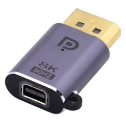 Mini DisplayPort DP till DisplayPort Adapter 8K 60Hz Blå