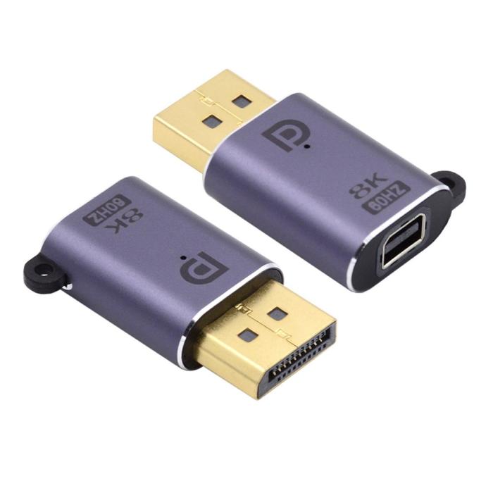 Bild 2, Mini DisplayPort DP till DisplayPort Adapter 8K 60Hz Blå