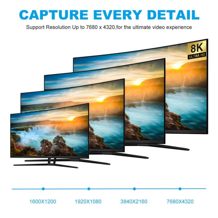 Bild 4, Mini DisplayPort DP till DisplayPort Adapter 8K 60Hz Blå