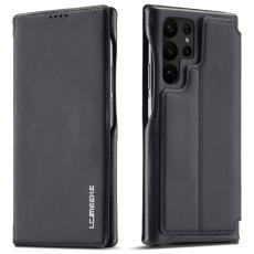 LC.IMEEKE Samsung Galaxy S23 Ultra Fodral Flip Läder Svart