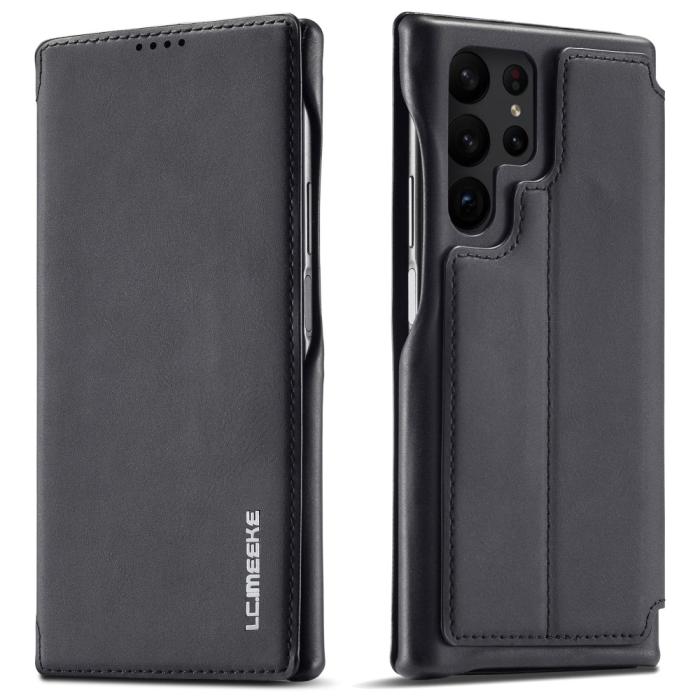 Bild 1, LC.IMEEKE Samsung Galaxy S23 Ultra Fodral Flip Läder Svart