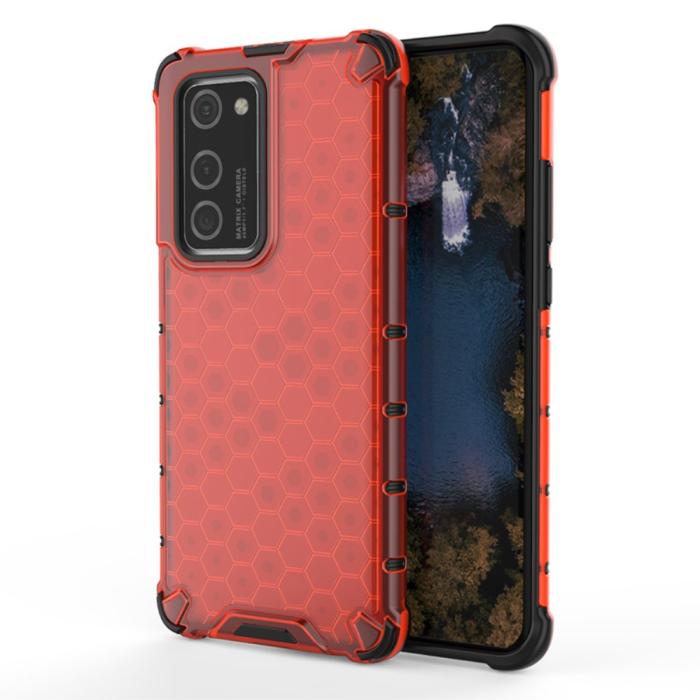 Bild 1, Huawei P40 Pro - Armor Honeycomb Textur - Röd