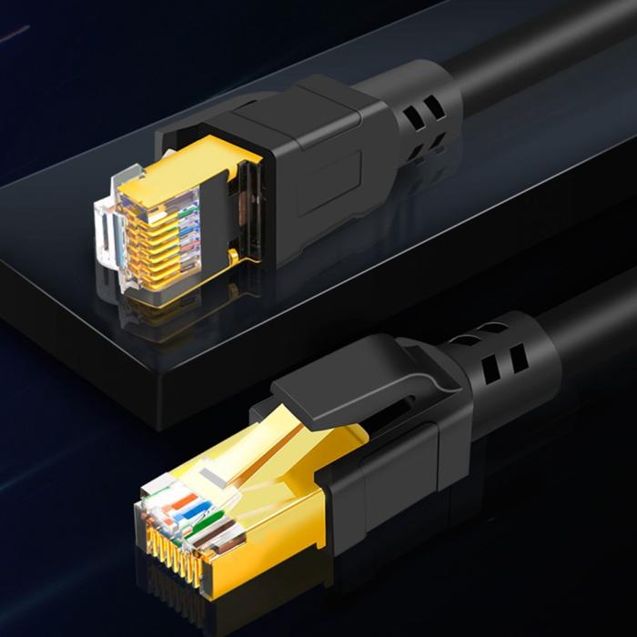 Bild 2, CableCreation 1 m Cat8 40Gbps S/FTP Nätverkskabel Svart