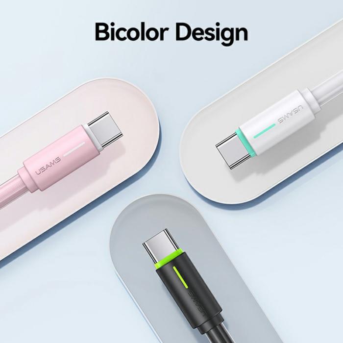 Bild 5, USAMS 1m 60W USB-C - USB-C Kabel Rosa