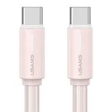USAMS 1m 60W USB-C - USB-C Kabel Rosa