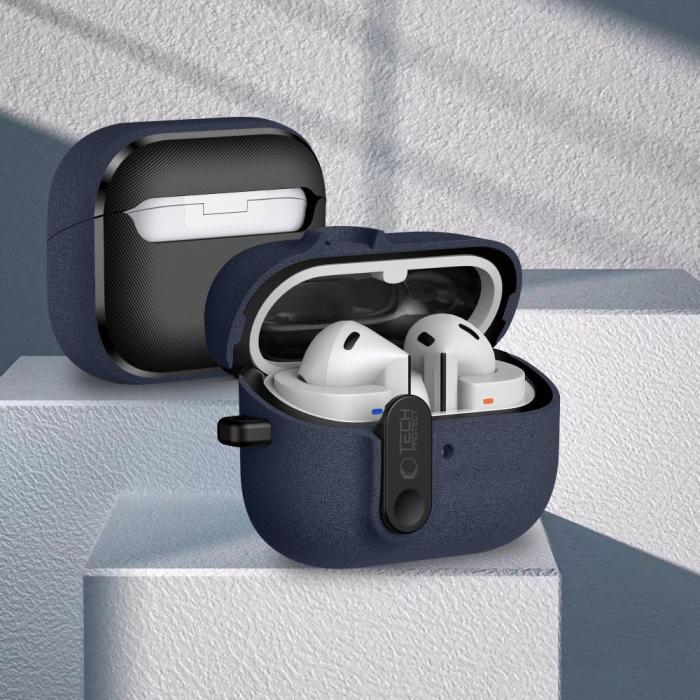 Bild 4, Tech-Protect Galaxy Buds 3/3 Pro/3 FE Skal Slim Hook Fluffy Blue