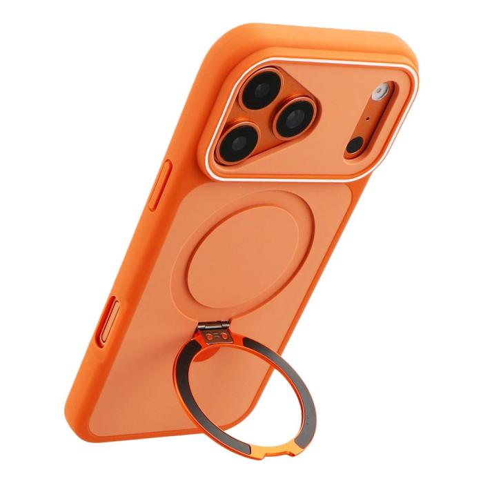 Bild 3, iPhone 18 Pro / 17 Pro Skal MagSafe Stativ 2-färg Hybrid Orange