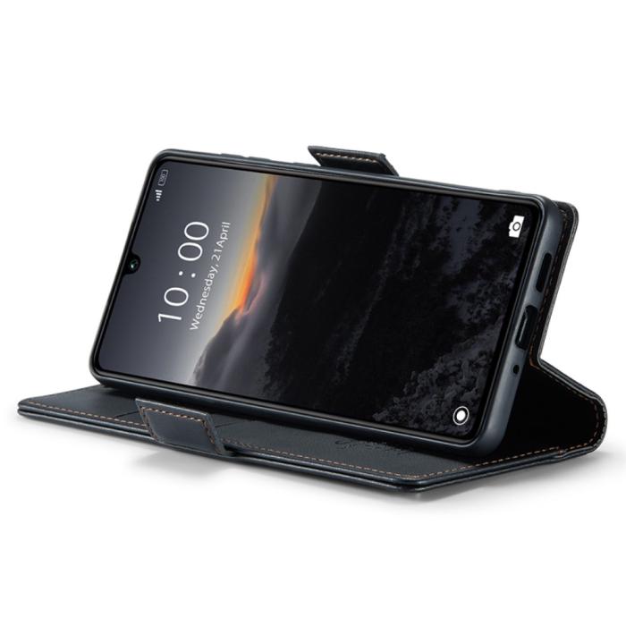Bild 4, CASEME Xiaomi Redmi 13C 4G Fodral RFID Litchi Läder Svart