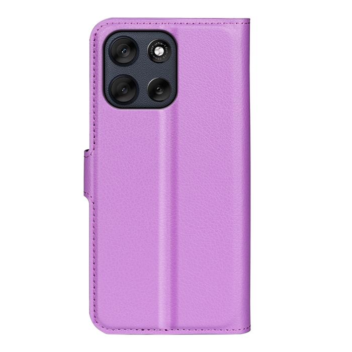Bild 3, Motorola Moto G56 5G Fodral Litchi Läder Lila