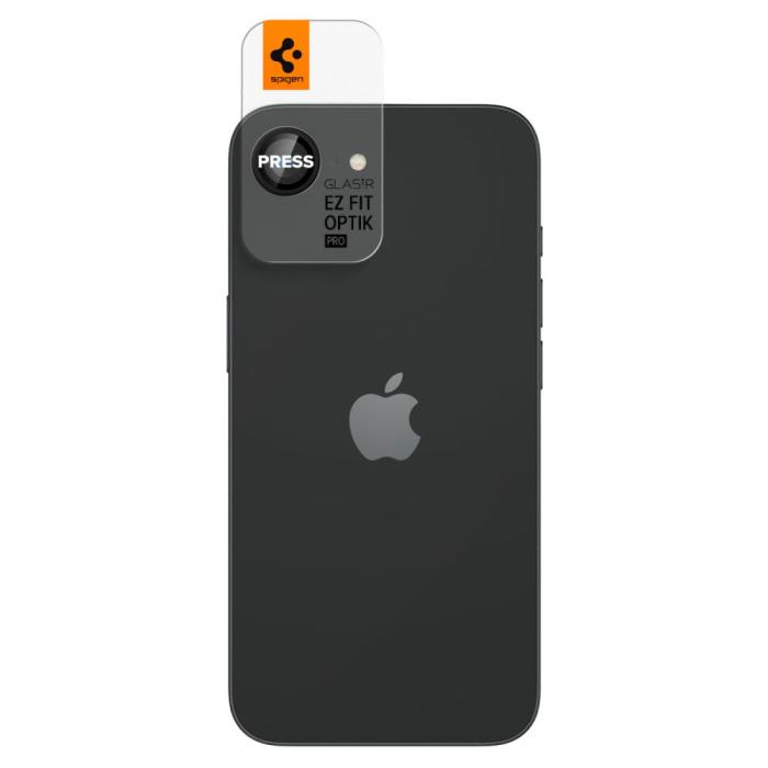 Bild 2, Spigen iPhone 17e / 16e 2-PACK Linsskydd GLAS.tR Optik Svart