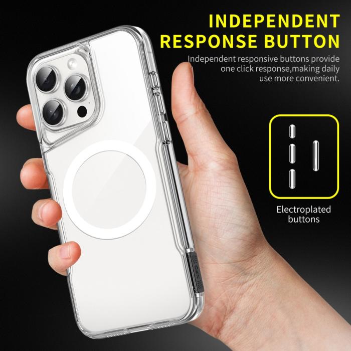 Bild 4, iPhone 16 Pro Max Skal MagSafe TPU/Akryl Transparent