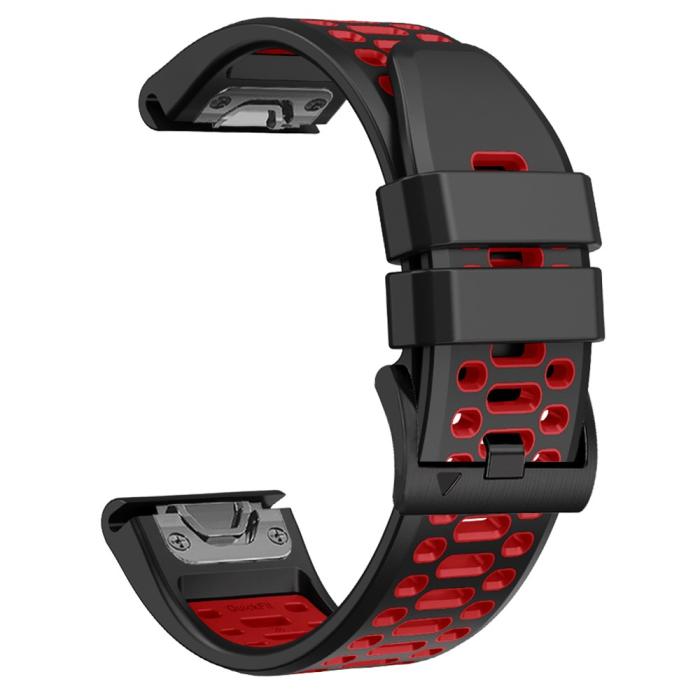 Bild 2, Klockarmband 26 mm Dual-Color Robust Svart/Röd