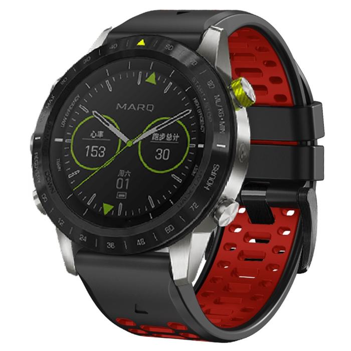 Bild 4, Klockarmband 26 mm Dual-Color Robust Svart/Röd