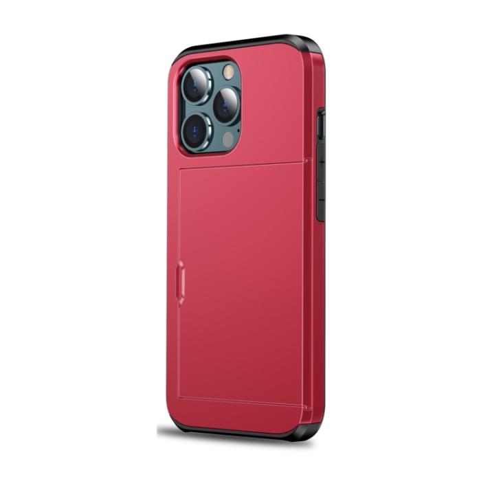 Bild 2, iPhone 14 Plus Skal Med Kortfack Röd