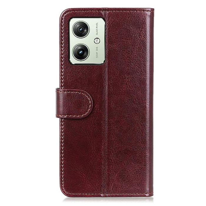 Bild 6, Motorola Moto G54 5G Fodral Crazy Horse Läder Brun