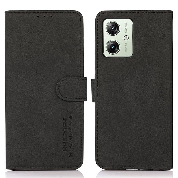 Bild 1, KHAZNEH Motorola Moto G54 5G Fodral Retro Läder Svart