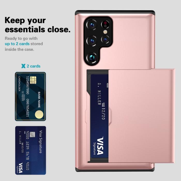 Bild 4, Samsung Galaxy S22 Ultra Skal Med Kortfack Roséguld