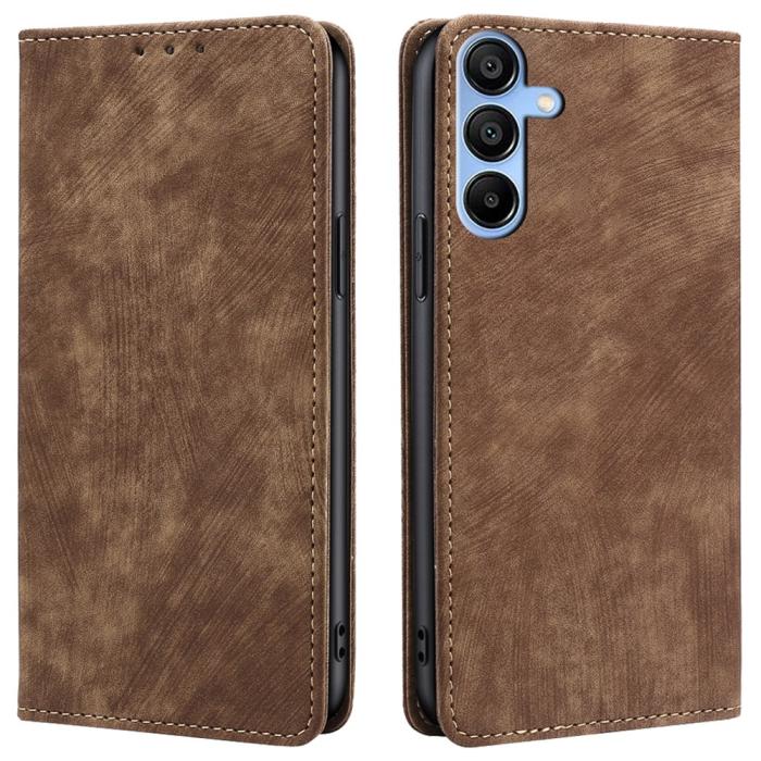 Bild 1, Samsung Galaxy A15 4G/5G Fodral Retro RFID Läder Brun