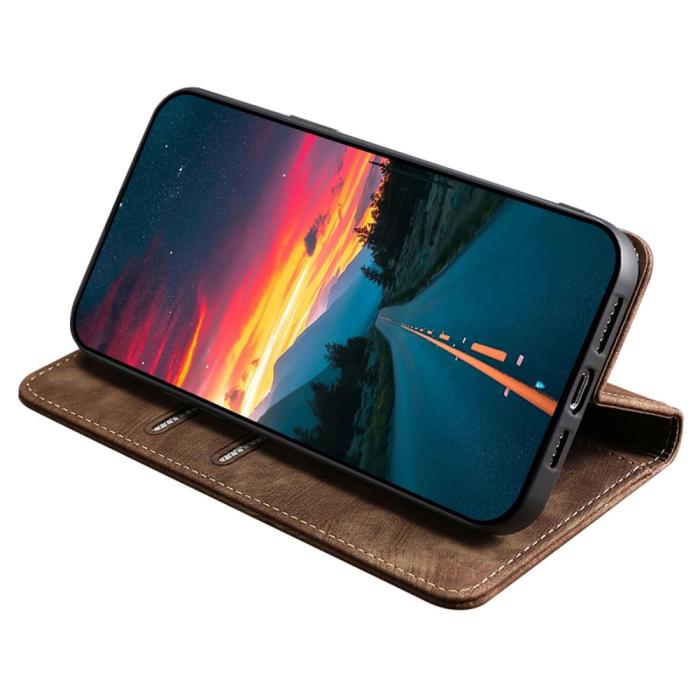 Bild 3, Samsung Galaxy A15 4G/5G Fodral Retro RFID Läder Brun