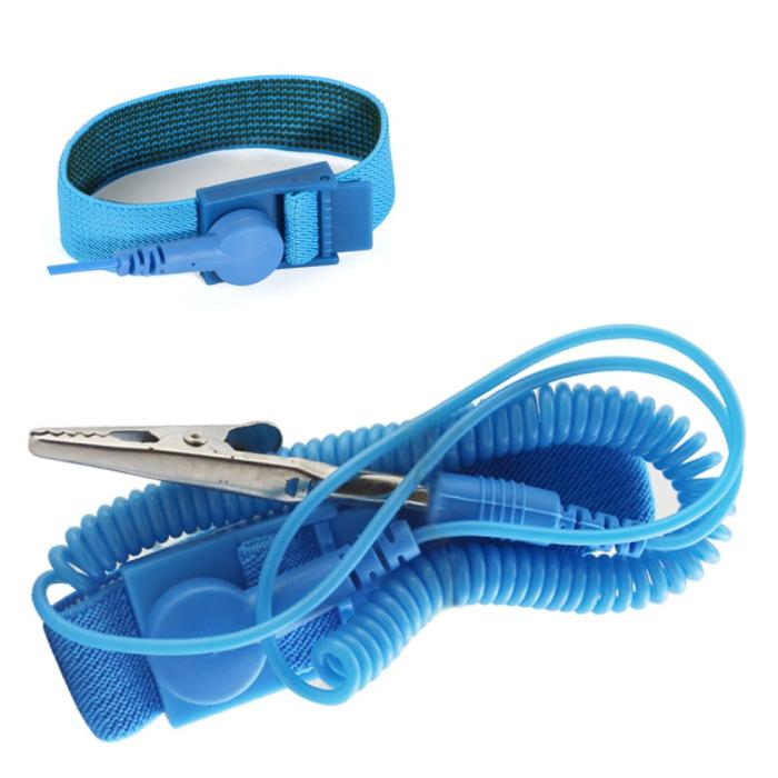 Bild 1, Antistatiskt ESD Armband Justerbart Blå