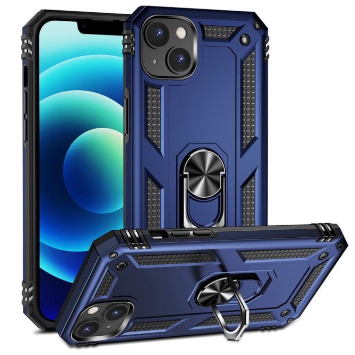 Bild 1, iPhone 15 Skal Armor Hybrid Ring Blå