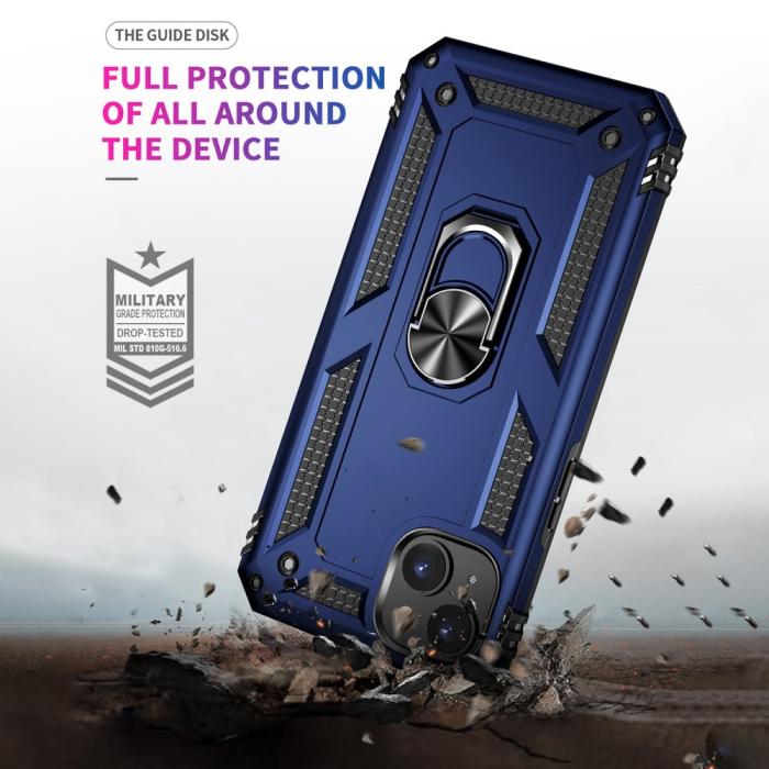 Bild 2, iPhone 15 Skal Armor Hybrid Ring Blå