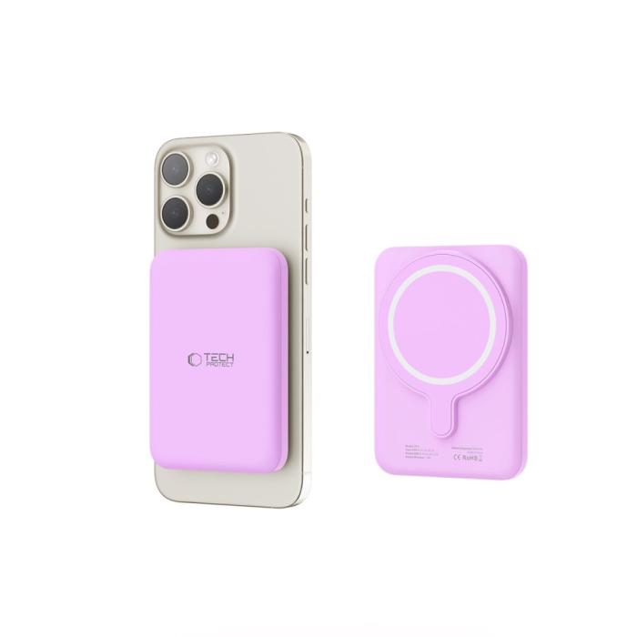 Bild 5, Tech-Protect 5000 mAh MagSafe Powerbank LifeMag Lila