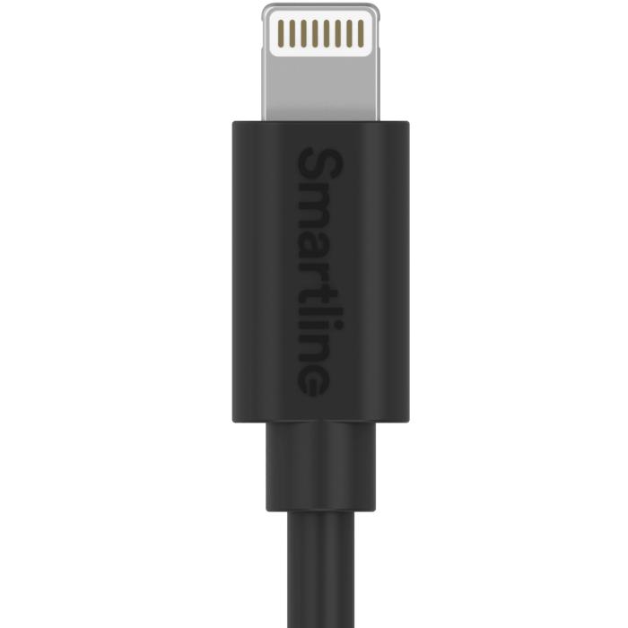 Bild 3, Smartline 1m MFi Lightning Laddningskabel Svart