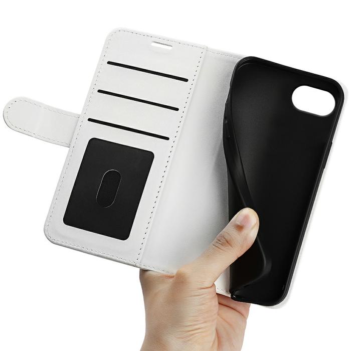 Bild 4, iPhone 17e / 16e Fodral Crazy Horse Läder Vit