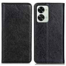 OnePlus Nord 2T 5G Fodral Flip L&auml;der Svart