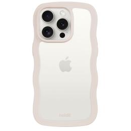 holdit iPhone 14 Pro Max Skal Wavy Light Beige Transparent