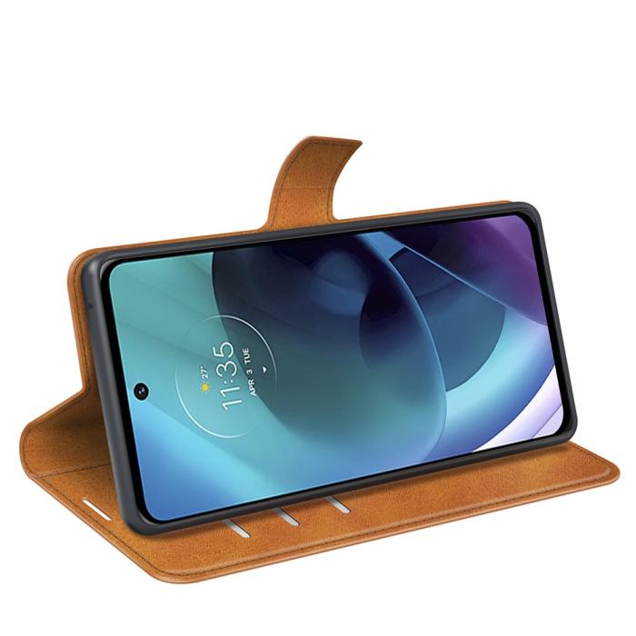 Bild 5, Motorola Moto G51 Fodral PU Läder Brun