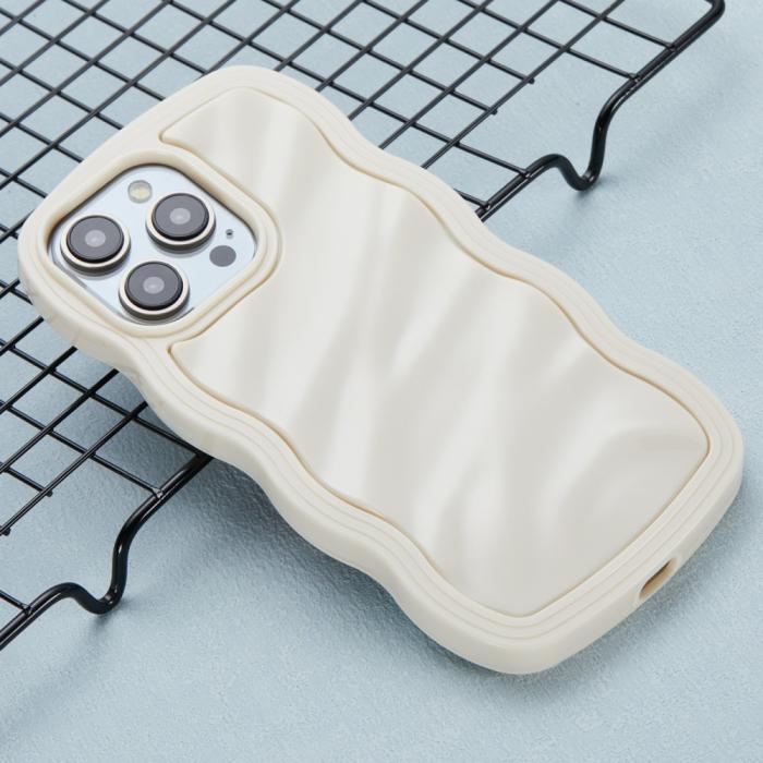 Bild 3, iPhone 15 Pro Mobilskal Wavy Textur Beige