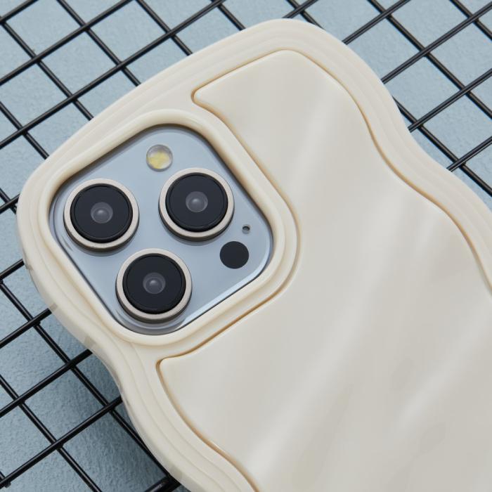 Bild 5, iPhone 15 Pro Mobilskal Wavy Textur Beige