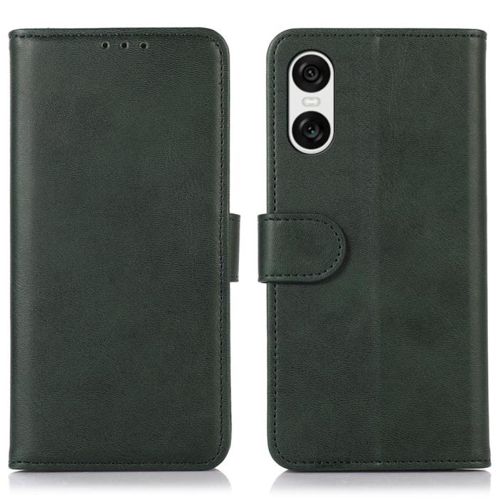 Bild 1, Sony Xperia 10 VI Läder Fodral Läder Solid Grön
