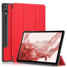 Samsung Galaxy Tab S9 Plus Fodral Läder Röd