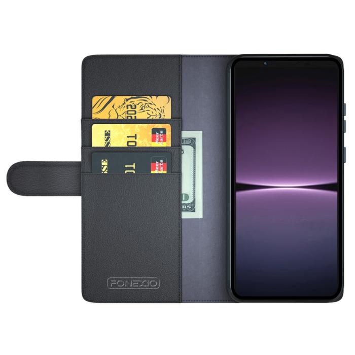 Bild 2, Sony Xperia 1 V Fodral Premium Split Läder Svart