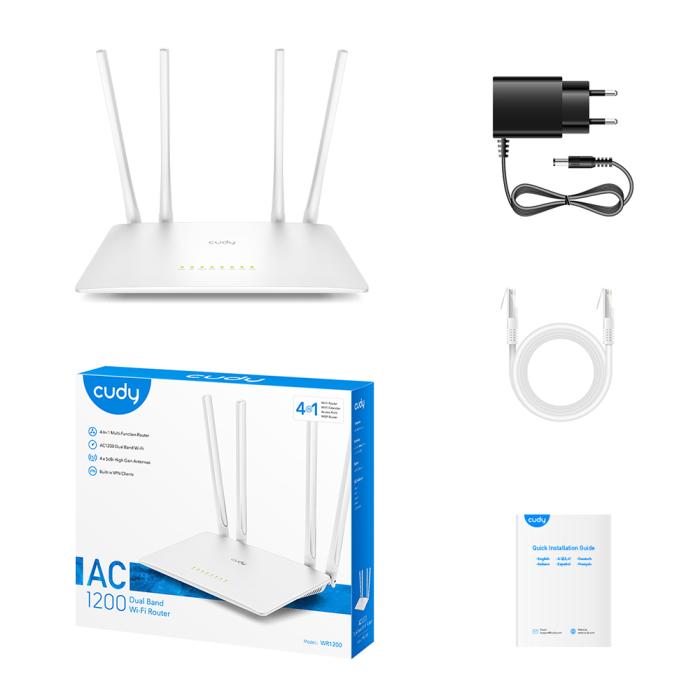 Bild 6, Cudy Wi-Fi Router WR1200 AC1200 Vit