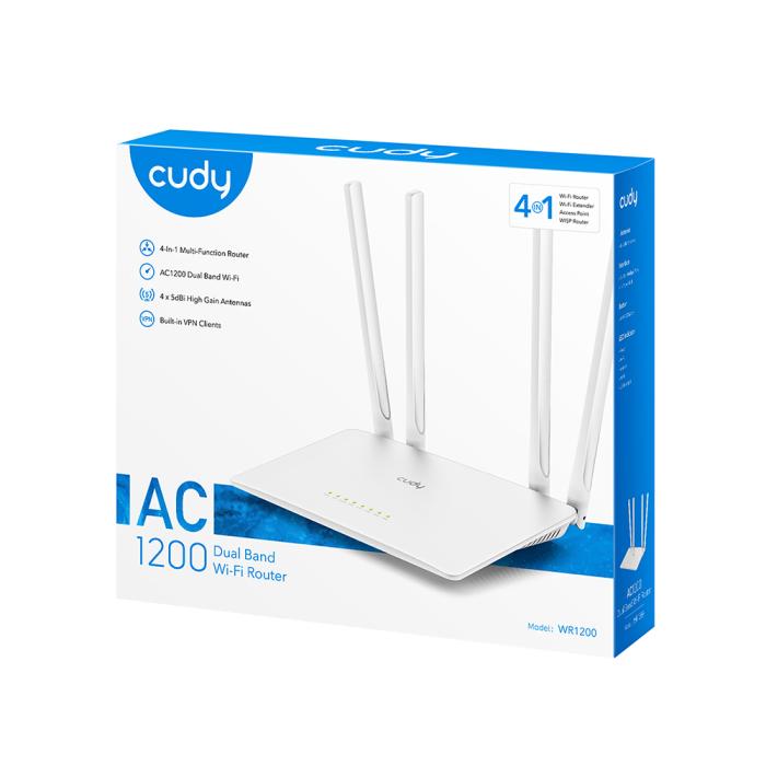 Bild 2, Cudy Wi-Fi Router WR1200 AC1200 Vit